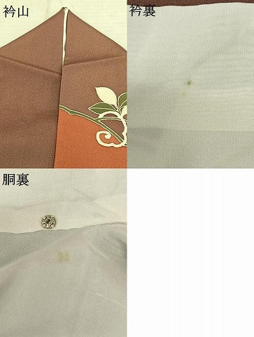 平和屋着物●訪問着 駒刺繍 草花文 金彩 正絹 逸品 AABF0550fy