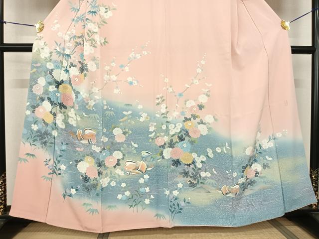 平和屋着物●訪問着 友禅 作家物 花鳥文 暈し染め 正絹 逸品 AABF0551fy