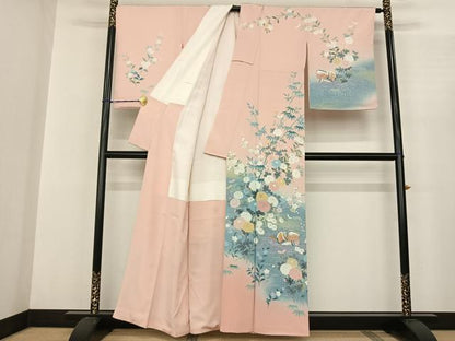 平和屋着物●訪問着 友禅 作家物 花鳥文 暈し染め 正絹 逸品 AABF0551fy