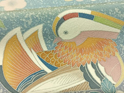 平和屋着物●訪問着 友禅 作家物 花鳥文 暈し染め 正絹 逸品 AABF0551fy