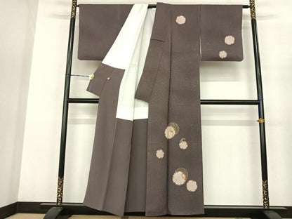 平和屋着物●訪問着 駒刺繍 雪輪重ね文 金彩 正絹 逸品 AABF0552fy