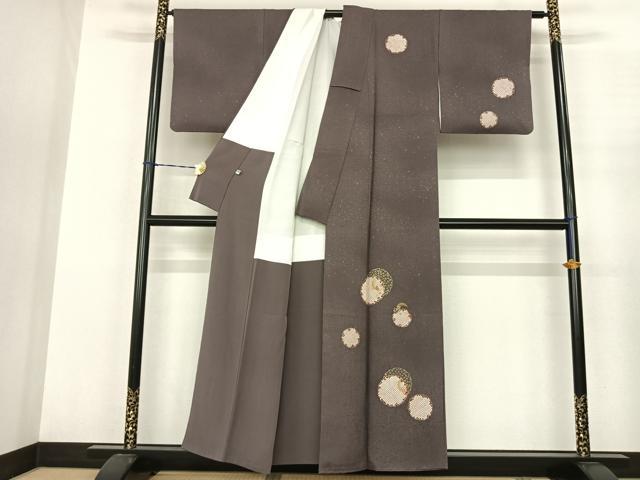 平和屋着物●訪問着 駒刺繍 雪輪重ね文 金彩 正絹 逸品 AABF0552fy