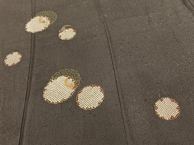 平和屋着物●訪問着 駒刺繍 雪輪重ね文 金彩 正絹 逸品 AABF0552fy