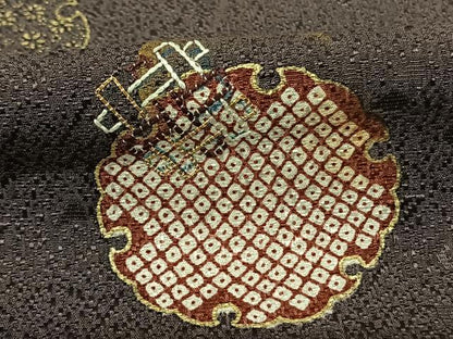 平和屋着物●訪問着 駒刺繍 雪輪重ね文 金彩 正絹 逸品 AABF0552fy