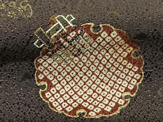 平和屋着物●訪問着 駒刺繍 雪輪重ね文 金彩 正絹 逸品 AABF0552fy