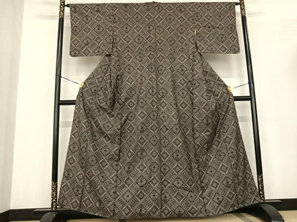 平和屋着物●本場大島紬 龍郷絣 正絹 逸品 AABF0557fy