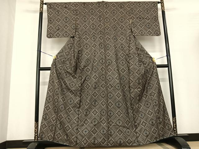 平和屋着物●本場大島紬 龍郷絣 正絹 逸品 AABF0557fy