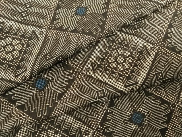 平和屋着物●本場大島紬 龍郷絣 正絹 逸品 AABF0557fy