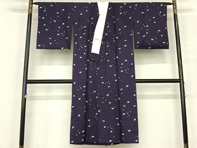 平和屋着物●長襦袢 無双仕立て 兎 舞花文 正絹 逸品 AABF0558fy