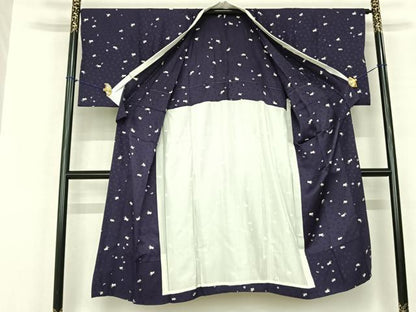 平和屋着物●長襦袢 無双仕立て 兎 舞花文 正絹 逸品 AABF0558fy