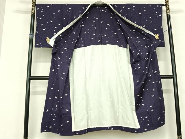 平和屋着物●長襦袢 無双仕立て 兎 舞花文 正絹 逸品 AABF0558fy