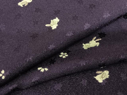 平和屋着物●長襦袢 無双仕立て 兎 舞花文 正絹 逸品 AABF0558fy