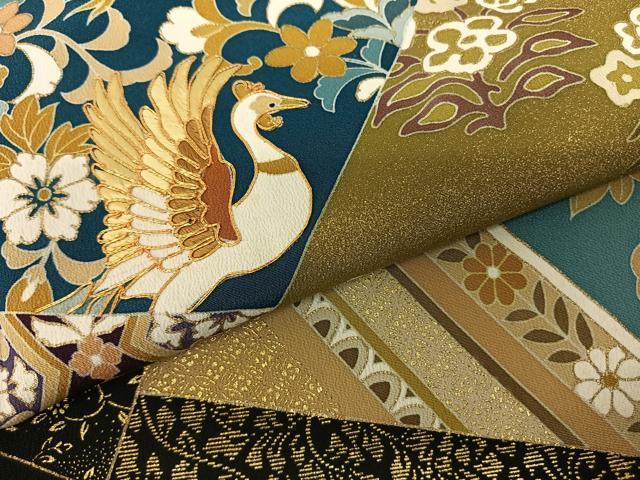 平和屋着物●創業460年・千總　黒留袖　駒刺繍　切嵌花鳥文　金彩　高島屋扱い　正絹　逸品　AABF0560fy