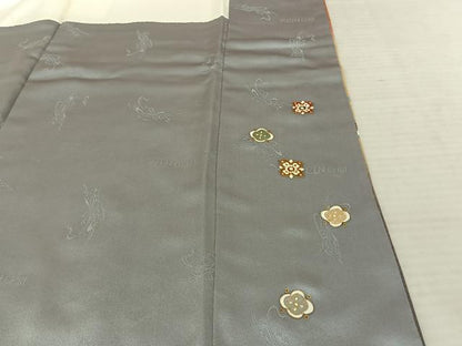 平和屋着物●世界的友禅作家 千地泰弘 訪問着 草花文 暈し染め 金彩 正絹 逸品 AABF0563fy