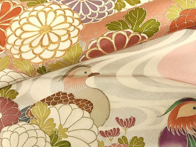 平和屋着物●豪華振袖　駒刺繍　花鳥文　金銀彩　正絹　逸品　AABF0564fy
