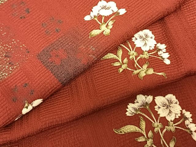 平和屋着物●上質な小紋 草花文 金彩 やまと誂製 正絹 逸品 AABF0568fy