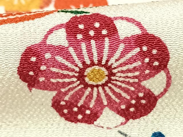 平和屋着物●上質な小紋 型染め 花鳥文 正絹 逸品 未使用 AABF0569fy