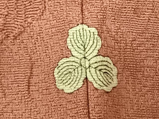 平和屋着物●上質な色無地 ふくれ織 辻が花地紋 薄紅色 正絹 逸品 未使用 AABF0574fy