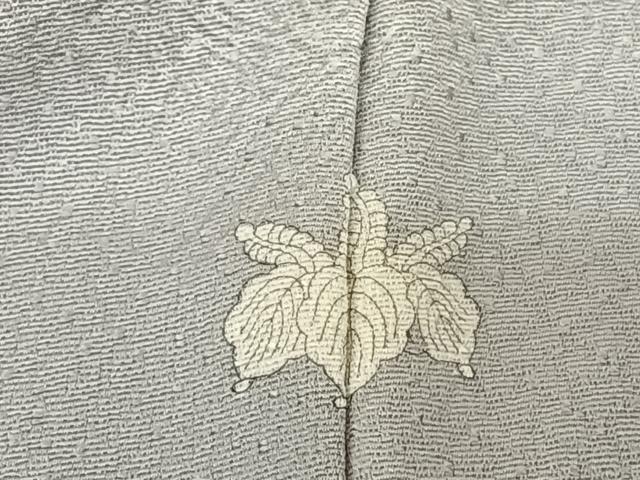 平和屋着物●上質な小紋 草葉地紋 薄雲鼠色 暈し染め 正絹 逸品 AABF0575fy