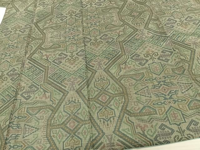 平和屋着物●本場大島紬 一元絣 幾何学文様 正絹 逸品 未使用 AABF0577fy