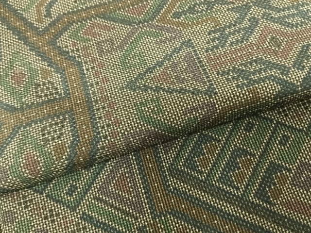 平和屋着物●本場大島紬 一元絣 幾何学文様 正絹 逸品 未使用 AABF0577fy