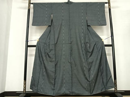 平和屋着物●本場大島紬 割り込み絣 正絹 逸品 AABF0578fy