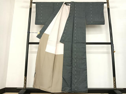 平和屋着物●本場大島紬 割り込み絣 正絹 逸品 AABF0578fy