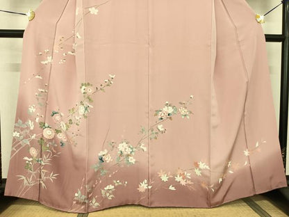 平和屋着物●訪問着 友禅 枝花文 暈し染め 正絹 逸品 AABF0579fy