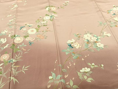 平和屋着物●訪問着 友禅 枝花文 暈し染め 正絹 逸品 AABF0579fy