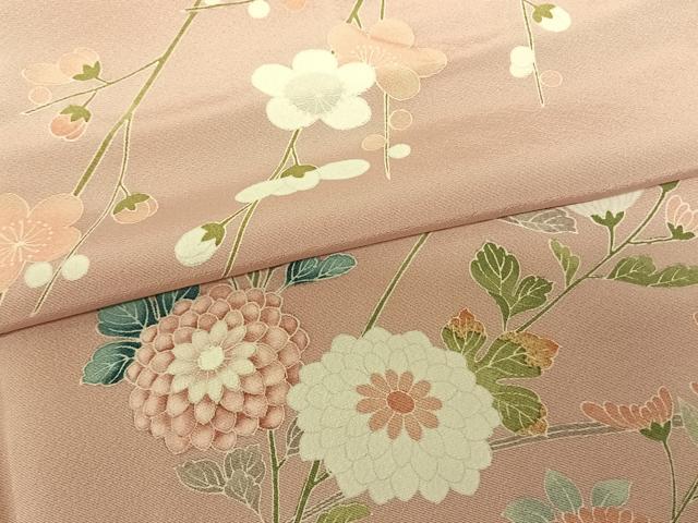 平和屋着物●訪問着 友禅 枝花文 暈し染め 正絹 逸品 AABF0579fy