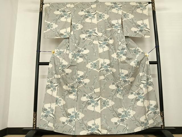 平和屋着物●本場大島紬 一元7マルキ 枝花文 正絹 逸品 AABF0580fy