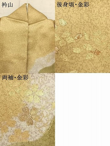 平和屋着物●訪問着 駒刺繍 花鳥文 金彩 正絹 逸品 AABF0583fy
