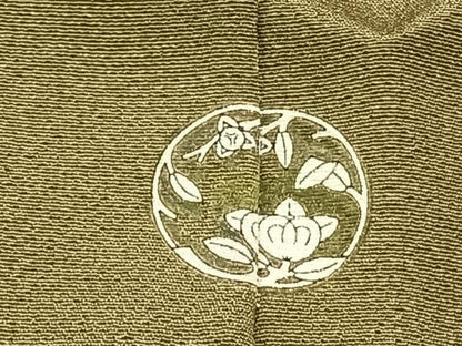 平和屋着物●上質な色無地 青朽葉色 ロング丈 正絹 逸品 AABF0588fy