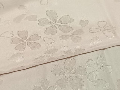 平和屋着物●振袖用長襦袢　無双仕立て　舞桜地紋　暈し染め　鈴乃屋扱い　半衿刺繍　正絹　逸品　未使用　AABF0589fy
