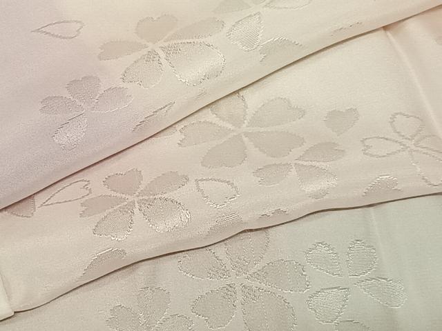 平和屋着物●振袖用長襦袢　無双仕立て　舞桜地紋　暈し染め　鈴乃屋扱い　半衿刺繍　正絹　逸品　未使用　AABF0589fy