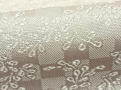 平和屋着物●お召 色無地 市松萩地紋 灰青色 ますいわ屋扱い 正絹 逸品 AABF0590fy