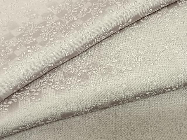 平和屋着物●お召 色無地 市松萩地紋 灰青色 ますいわ屋扱い 正絹 逸品 AABF0590fy