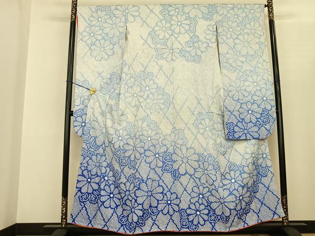 平和屋着物●豪華振袖 総絞り 舞花文 暈し染め 正絹 逸品 AABF0591fy