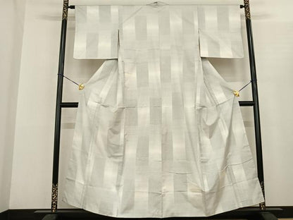 平和屋着物●本場大島紬 白大島 カタス7マルキ 間道 正絹 逸品 AABF0594fy