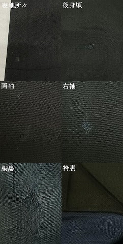 平和屋着物●男性 黒紋付 正絹 逸品 AABF0595fy