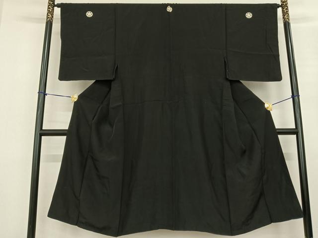 平和屋着物●男性 黒紋付 正絹 逸品 AABF0595fy