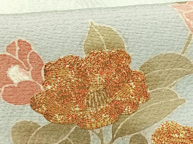 平和屋着物●訪問着 友禅 駒刺繍 草花文 金彩 正絹 逸品 AABF0598fy