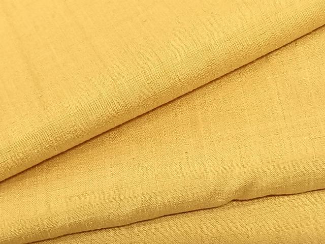 平和屋着物●本場結城紬 重要無形文化財 色無地 玉蜀黍色 正絹 逸品 AABF0600fy