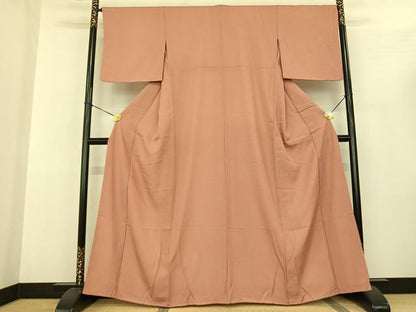 平和屋着物●江戸小紋 万筋 赤色×白色 正絹 逸品 AABF0601fy