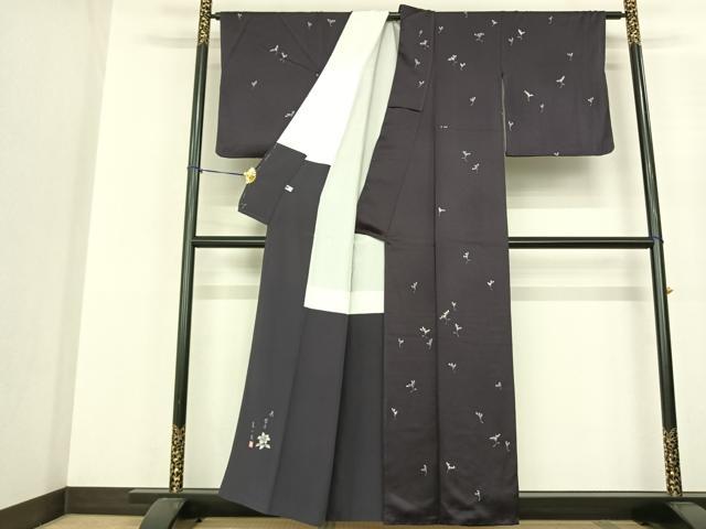 平和屋着物●狩野嘉一郎　訪問着　ろうけつ染め　手描き　舞花文　正絹　逸品　AABF0604fy