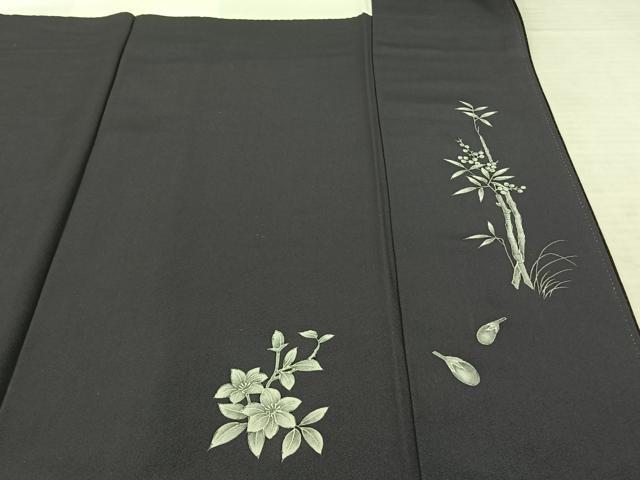 平和屋着物●狩野嘉一郎　訪問着　ろうけつ染め　手描き　舞花文　正絹　逸品　AABF0604fy