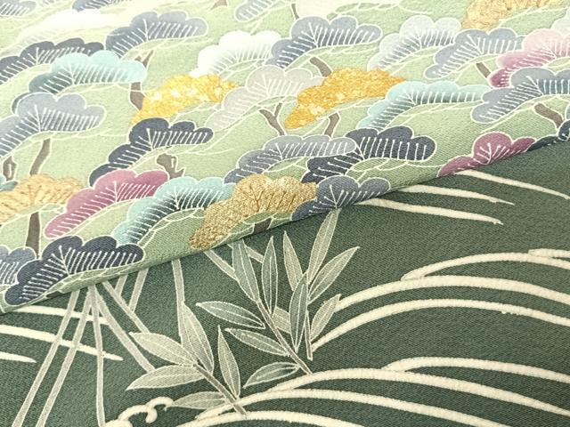 平和屋着物●訪問着 友禅 松 暈し染め 金彩 正絹 逸品 AABF0605fy