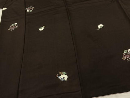 平和屋着物●上質な小紋 河豚 海老 正絹 逸品 AABF0607fy