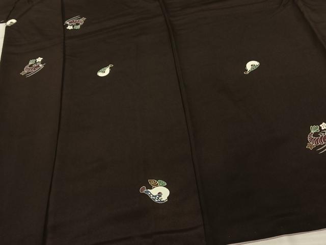 平和屋着物●上質な小紋 河豚 海老 正絹 逸品 AABF0607fy
