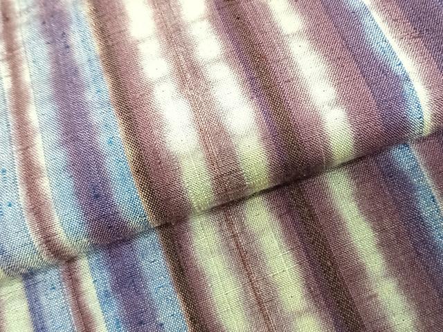 平和屋着物●上質な紬 絞り 縞 正絹 逸品 AABF0609fy